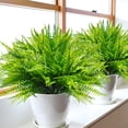 thumbnail image 7 of 6PCS Artificial Boston Fern, Fake Boston Fern Greenery Outdoor UV Resistant No Fade Faux Plastic Plants Garden Porch Window Box Decorating, 7 of 7