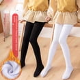 thumbnail image 3 of Medias de niña otoño e invierno con forro polar, leggings gruesos, ropa exterior, calcetines de baile para niños, mono de práctica blanco para bebé, 3 of 5