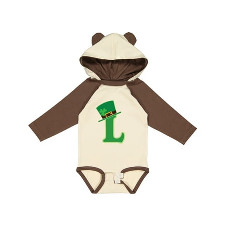 

Inktastic Irish St Patricks Day Letter L Monogram Gift Baby Boy or Baby Girl Long Sleeve Bodysuit