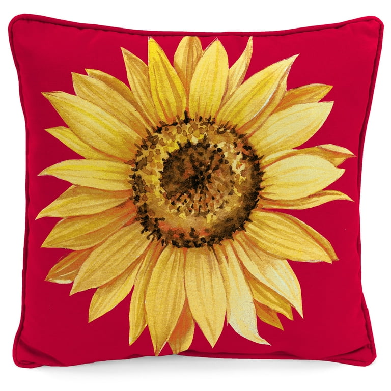 Outdoor pillows top with sunflowers