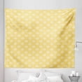 thumbnail image 1 of Floral Tapestry, Snowflake Look Flourish Geometric Stripes Retro Rococo Square Checkered, Fabric Wall Hanging Decor for Bedroom Living Room Dorm, 5 Sizes, Pale Yellow and White, by Ambesonne, 1 of 1