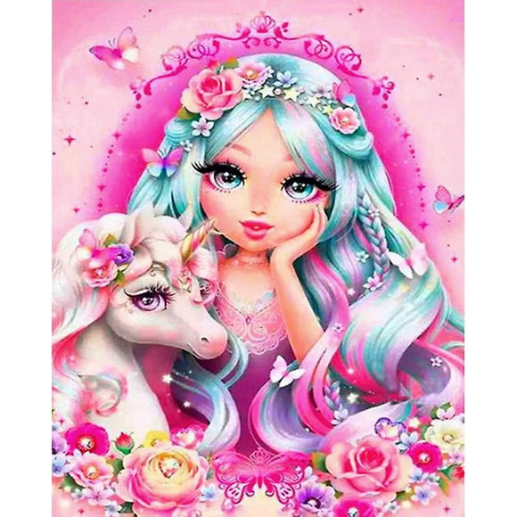 Dww-30 X 40 Cm ,fille Aux Cheveux Longs Diamond Painting Broderie Diamant Peinture Canevas 5d Tableau Enfant Adulte Strass Lot Puzzle Dessin Decoratio