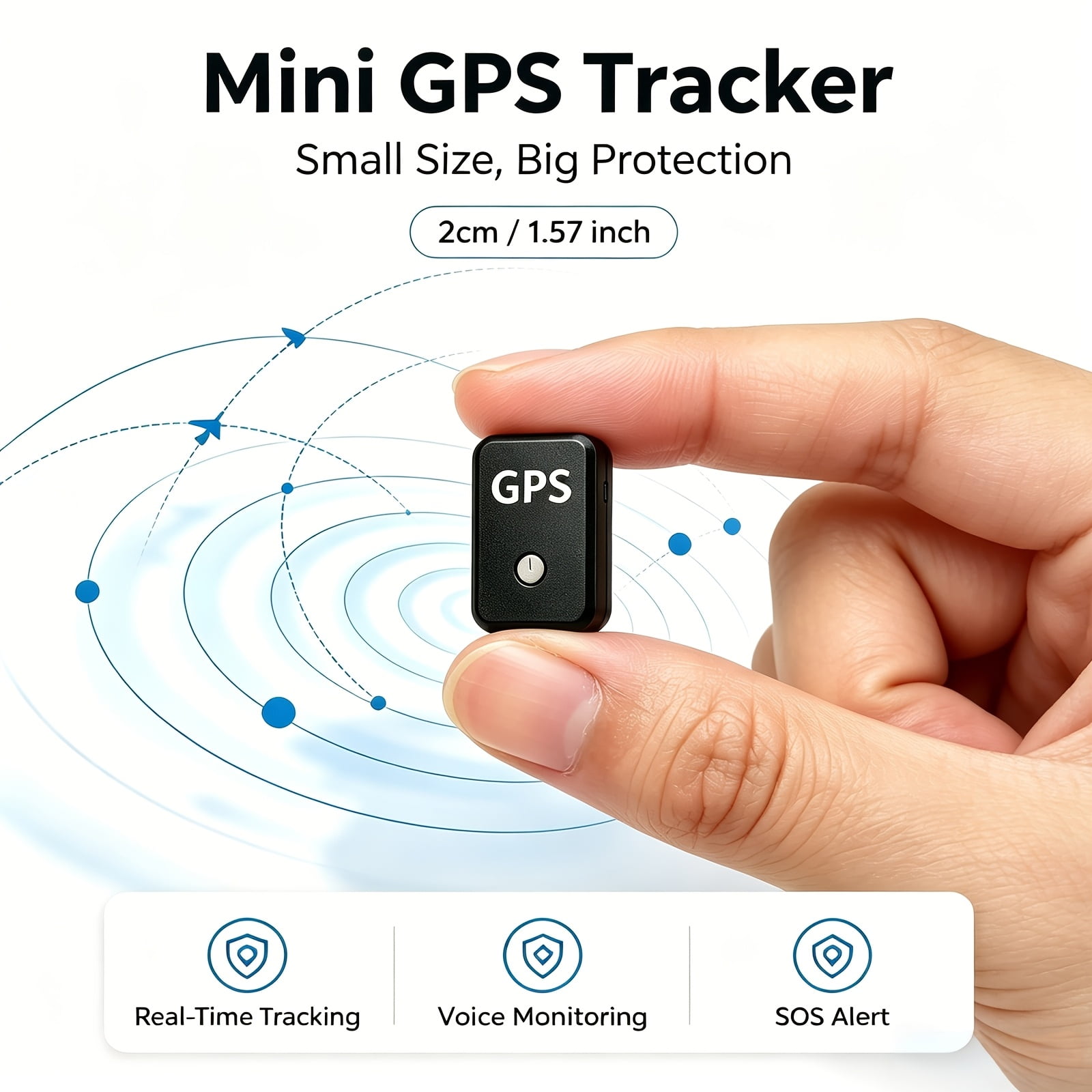 Mini Magnetic GPS Tracker, Real-Time Location Locator with SOS Alert, Geo-Fence, Voice Monitor, Rechargeable Hidden Tracking Device for Vehicle, Kids, Elderly, Pets & Luggage