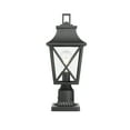 thumbnail image 3 of Outdoor Post Light, Black Pole Lantern Lighting Fixture with Pier Mount Base Hard Wired, Outdoor Column Lights Exterior Lamp Post Lantern with Glass for Garden Yard Patio Path (1 pack), 3 of 5