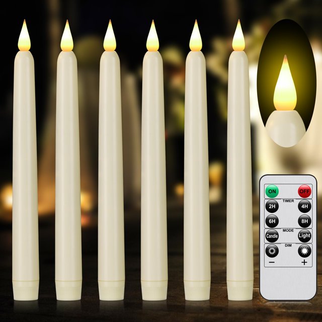 Lámpara PILLOBOX, velas cónicas LED sin llama, 24 x 2 cm, mando a distancia