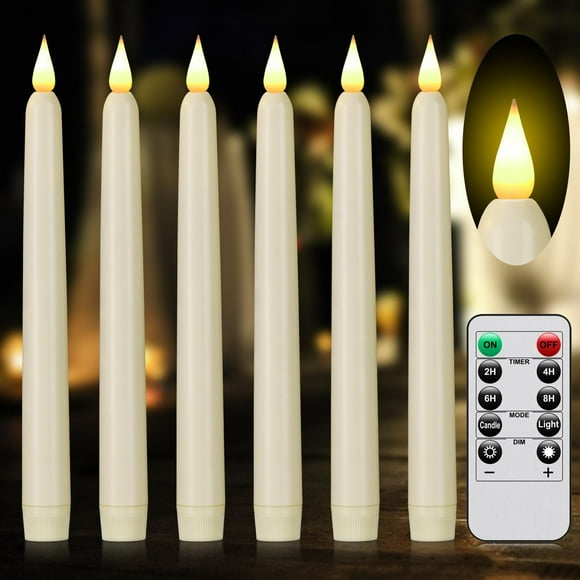 Lámpara PILLOBOX, velas cónicas LED sin llama, 24 x 2 cm, mando a distancia