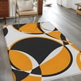 thumbnail image 3 of Orange Black Washable Area Rugs 4'x6', Abstract Grey Black Orange Round Grey Texture Low Pile Throw Living Room Rug Non-Slip Sturdy Edge Binding Carpet for Indoor Entryway Bedside Kitchen, 3 of 9