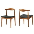 thumbnail image 4 of Modway Tracy 18" Modern Wood/Leather Dining Side Chair in Black/Brown, 4 of 10