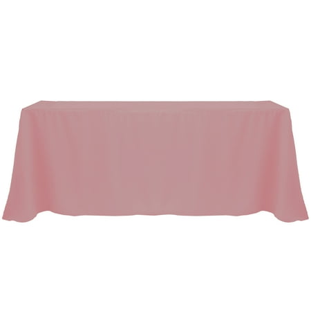 

Ultimate Textile (10 Pack) 90 x 156-Inch Rectangular Polyester Linen Tablecloth with Rounded Corners - for Wedding Restaurant or Banquet use Mauve