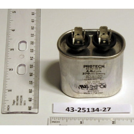 (Price/Each)Rheem Furnace Parts 43-25134-27 Capacitor - 4/370 Single Oval