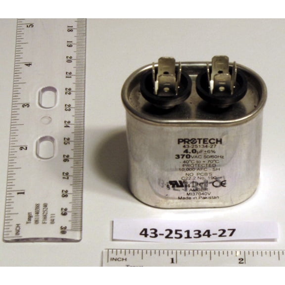 (Price/Each)Rheem Furnace Parts 43-25134-27 Capacitor - 4/370 Single Oval