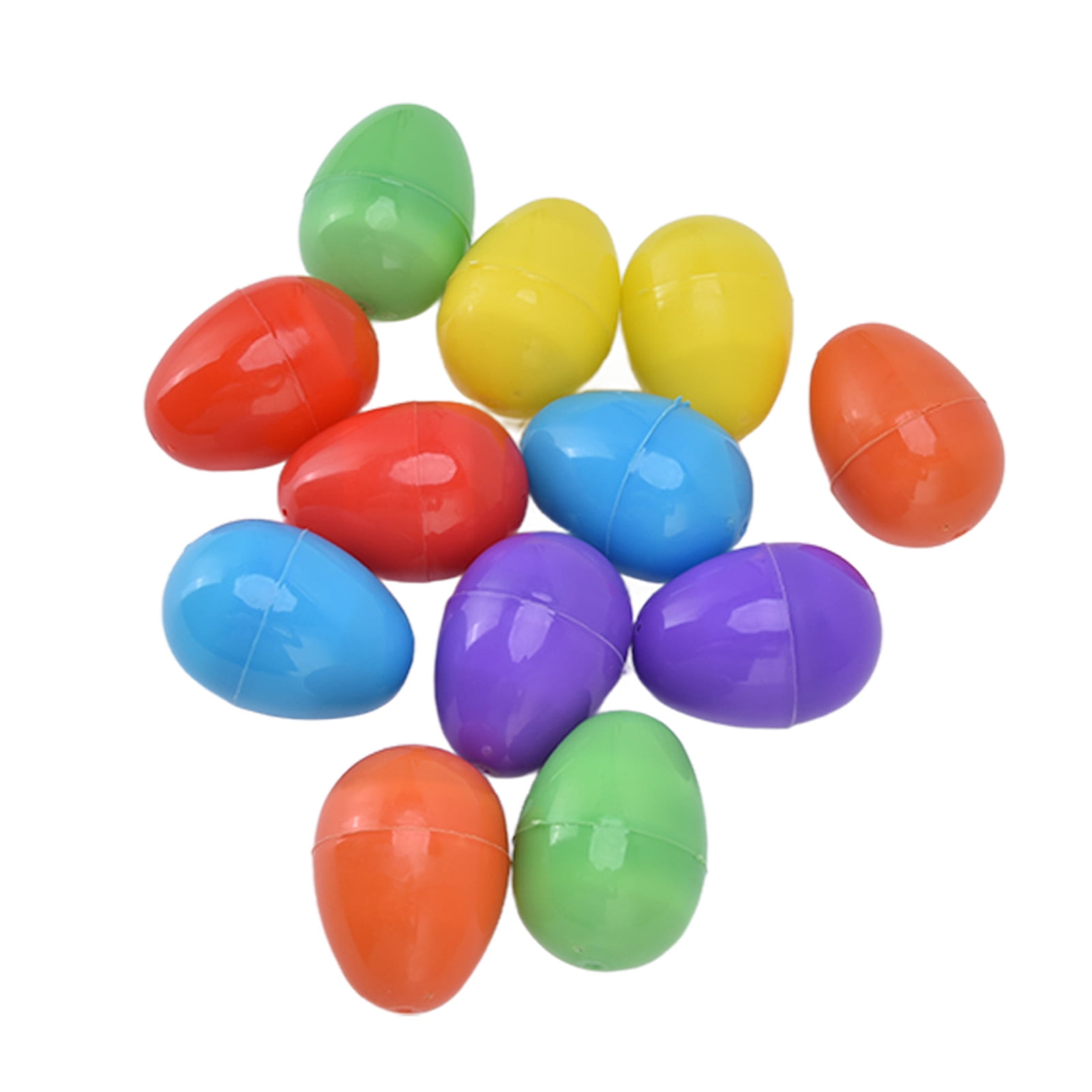 YAHHU 12pcs Light Up Easter Eggs Glowing Decorative DIY Plastic Warm LED Built-in Battery for Holiday Party Decor (2.4 inches / 6 cm)