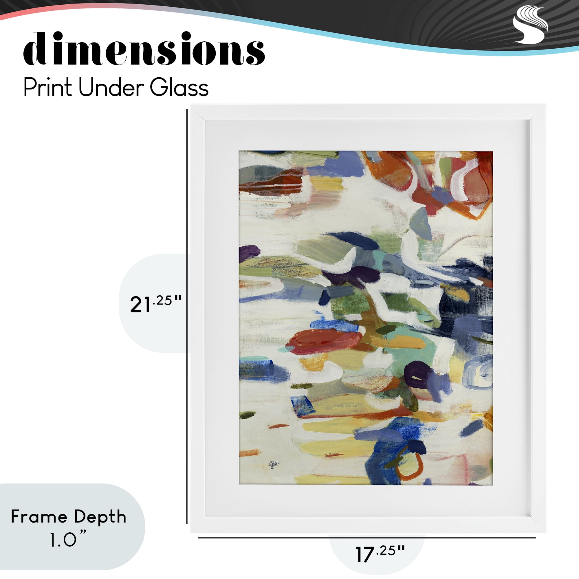 Stupell Industries Primary Hued Abstraction White Framed Print Under Glass, design by Lisa Ridgers