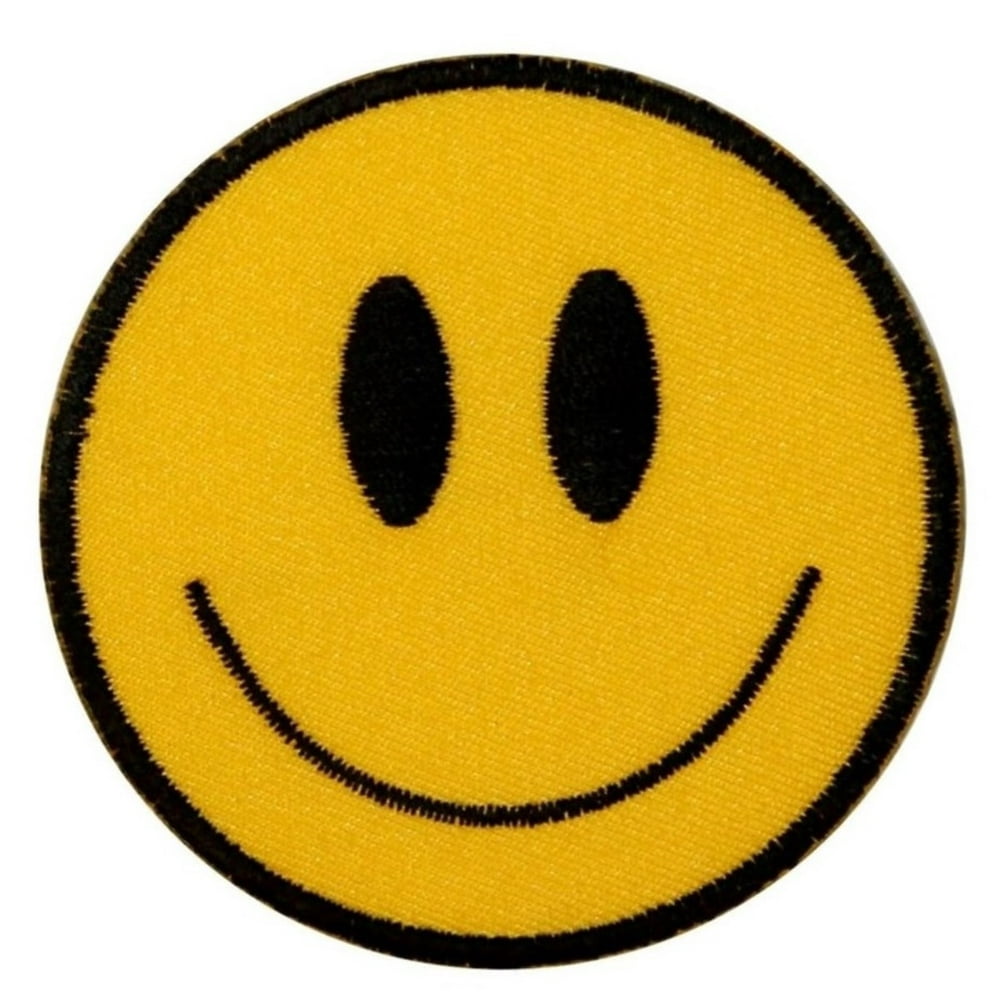 Smiley Face Patch Happy Smile Emoji Retro Hippie Embroidered Iron On