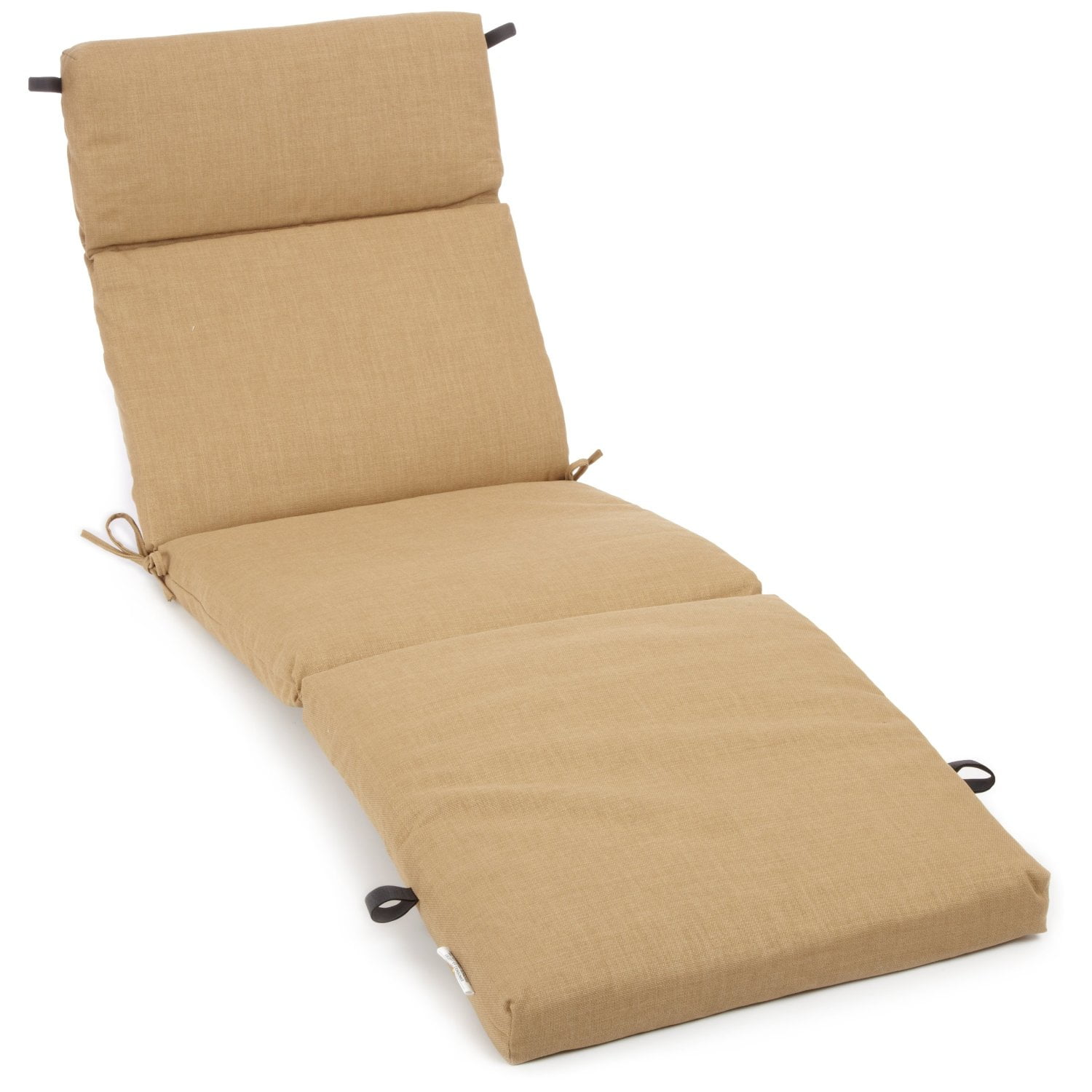 Blazing Needles All-Weather Outdoor Steamer Deck Lounger Cushion Sandstone 