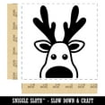 thumbnail image 2 of Peeking Reindeer Christmas Self-Inking Rubber Stamp Ink Stamper - Blue Ink - Large 1-1/2 Inch, 2 of 7