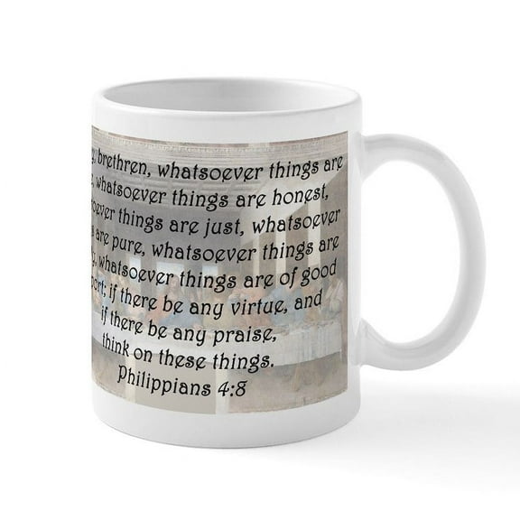 CafePress - Philippians 4:8 Mug - 11 oz Ceramic Mug - Novelty Coffee Tea Cup