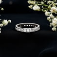 thumbnail image 4 of Rosec Jewels Channel Set Lab Diamond Eternity Band - EF-VS Quality Certified - Ready To Gift, 925 Sterling Silver, US 4.00, 4 of 9