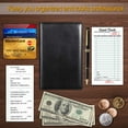 thumbnail image 6 of Fintie Server Book Organizer with Zipper Pocket, PU Leather Restaurant Guest Check Presenters Card Holder for Waitress, Waiter, Bartender, Black, 6 of 7