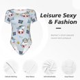 thumbnail image 4 of Bingfone Motif Requin Nageur Justaucorps à Col Rond pour Femmes, Manches Courtes à Boutons-Pression, Adapté pour Fête, Sport, Usage Quotidien - Grand, 4 of 7
