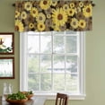 thumbnail image 3 of 2 Pack Valances for Window, Spring Daisy Short Curtains for Kitchen Bedroom Living Room, Botanical Brown Yellow Flowers Oil Painting Rod Pocket Small Window Treatment Valance Drapes 60 x 18 Inch, 3 of 8