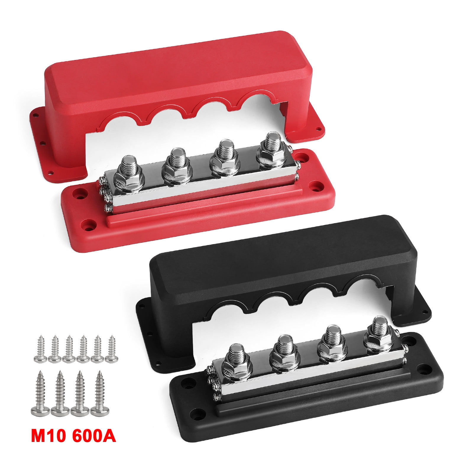 4 Post Power Distribution Block Bus with Cover 600A Marine Bus Terminals Distribution Block (3/8”)