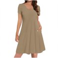 thumbnail image 2 of Homenesgenics Summer Dresses 2025 Women's Spring Casual Dress Gradual Sleeveless Neck V-Neck Long Dress Brown M, 2 of 9
