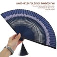 thumbnail image 5 of STRANDCHIC Vintage Japanese Bamboo Folding Fan Dark Blue for Decoration, 5 of 5
