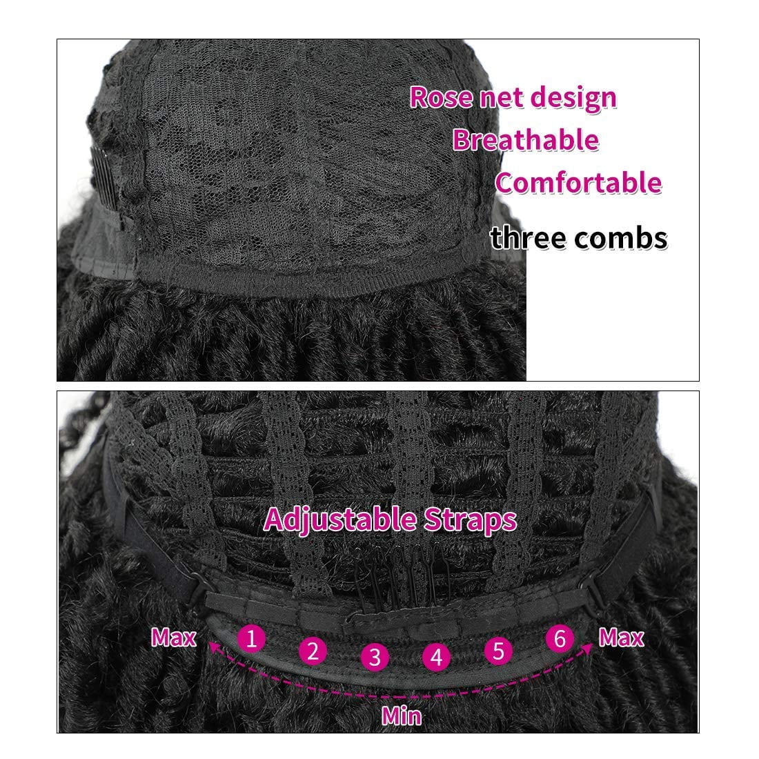 DOPI Synthetic Dreadlocks Wig Twist Wigs for Black Women Short Curly Wigs Natural Crochet Wigs