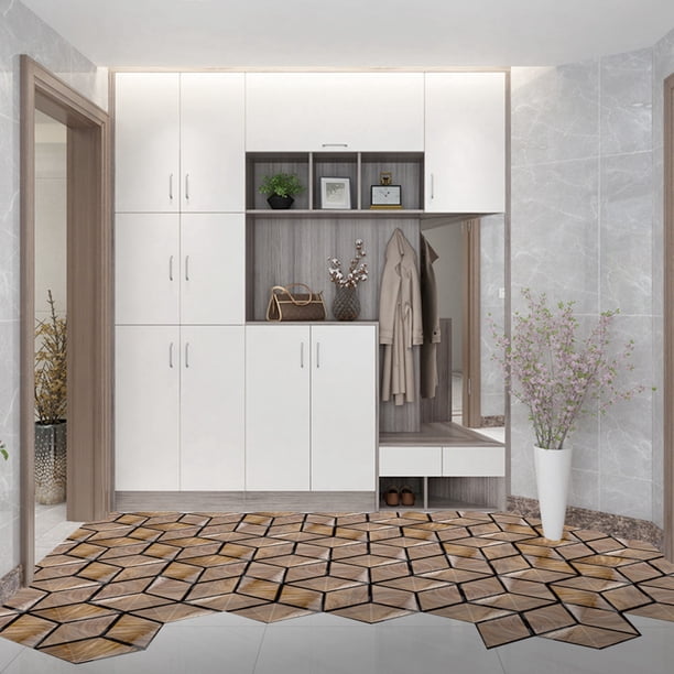 Etiqueta Engomada Del Piso, Decoración De La Etiqueta Engomada Patrón De Grano De Madera De Imitación Impermeable Para Azulejos Y Pisos