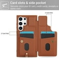 thumbnail image 3 of for Samsung Galaxy S24 Ultra 6.8-inch Crossbody Wallet Case, Women Flip Cover Flower Design PU Leather Kickstand Card Slots Wrist Strap Lanyard Purse Phone Case for Galaxy S24 Ultra 6.8-inch, Brown, 3 of 9