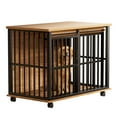 thumbnail image 2 of RERIOU 43" Heavy Duty Dog Crate Furniture with Sliding Door, Metal Frame, Wooden Table Style Indoor Kennel for Large Dogs up to 70 lbs, Easy Assembly & Secure Lock, 2 of 7