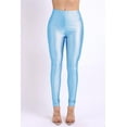 thumbnail image 4 of Ofenti Shiny Leggings for Women High-Waist Neon Tights for Parties & Raves, 2X Dusty Blue, 4 of 5
