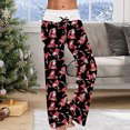 thumbnail image 4 of Pantalones navideños para mujer, pantalones de chándal de pierna ancha con cintura elástica de talla grande para invierno, pantalones holgados con cordón y copos de nieve de alce de Navidad Fridja  hfkajh100021, 4 of 6