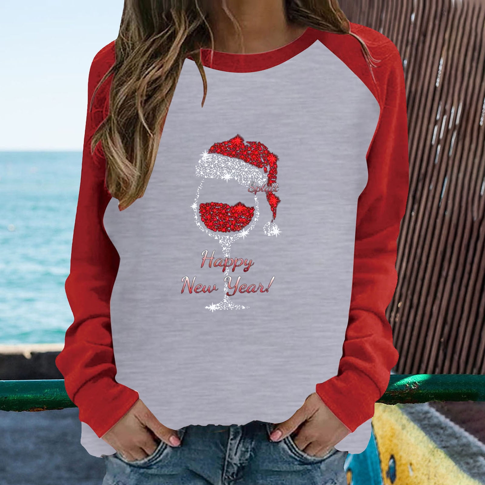 Meichang Christmas Shirts for Women Plus Size Christmas Wine Glass Graphic  T Shirts 3/4 Sleeve Casual Crew Neck Pullover Loose Fit Holiday Tops  Christmas Gifts for Women - Walmart.ca