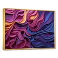 thumbnail image 3 of Designart "Fab Waves Blue and Purple Serenade" Extra Large Abstract Framed Wall Art - Modern Blue Abstract Geometric Entryway Framed Wall Art Print, 3 of 7
