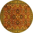 thumbnail image 1 of Ahgly Company Indoor Round Oriental Yellow Industrial Area Rugs, 7' Round, 1 of 4