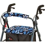 NOVA Medical Products Rollator Walker Seat & Backrest Cover Set, Removable and Washable, Aloha Blue Design, 0.45 Pound