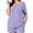 G1-Purple Gray, variant on SHOWMALL Pajamas for Plus Women 2 Piece Short Sleeve Tops and Shorts Lounge Set Soft Sleepwear with Pockets Pink Stars 3X