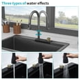 thumbnail image 4 of Drop In Waterfall Kitchen Sink - 33" x 22" x 10" Black Composite Granite Quartz Single Bowl Workstation kitchen sink with Pull-Out Faucet, 4 of 12