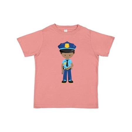 

Inktastic African American Boy Policeman Police Officer Gift Toddler Boy Girl T-Shirt