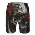 thumbnail image 3 of Vsdgher Realistic Rose Skull Men's Beach Shorts, Surfing shorts, Swim trunks, Quick Dry Swim Trunks for Surfing Beach Fun -X-Large, 3 of 6