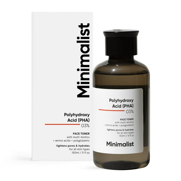 Tónico facial minimalista con PHA 3%, sin alcohol, hidratante, 150 ml