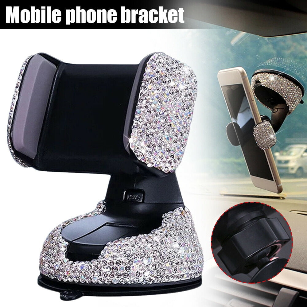 Walbest Bling Car Phone Holder Rhinestone Bling Crystal Car Phone