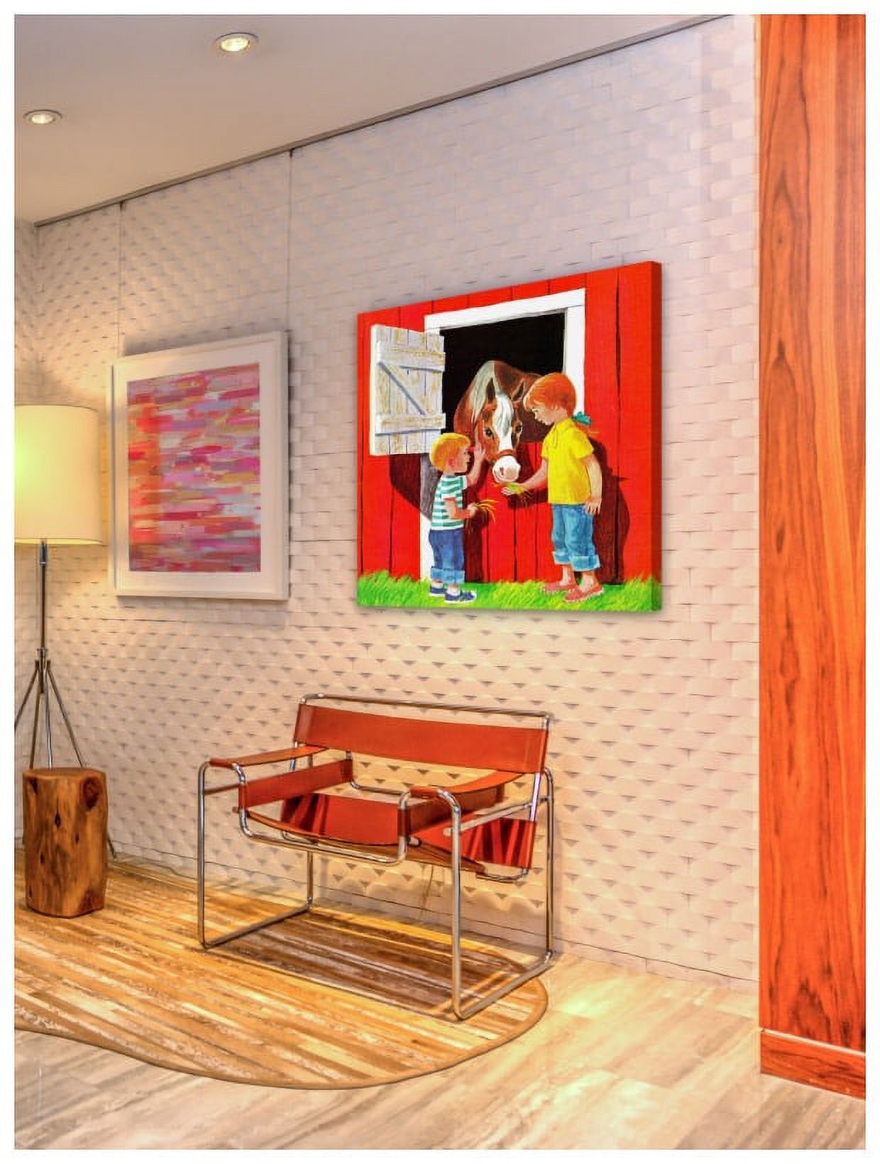 Marmont Hill 'Kids With Horse' Painting Print on Wrapped Canvas