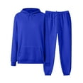 thumbnail image 4 of adviicd Women 2 Piece Outfit Casual Comfy Oversized Hoodie and Wide Leg Sweatpants Fall Matching Sweatsuits (Blue, S), 4 of 6