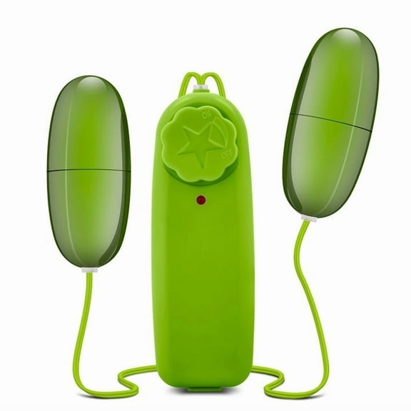 Eden Double Pop Vibrating Eggs for Couples Play, Waterproof Dual Bullets with Twist Dial Control, Green