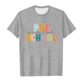 thumbnail image 4 of MEZZALL T-Shirt de Mode pour Enfant Rentrée Scolaire Imprimé Col Rond Manches Courtes T-Shirts Décontractés Hauts Tee Polyvalent Tout-Petit Tenue Quotidienne, Gris, 4-5 Ans, 4 of 4