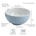 thumbnail image 2 of INFUSE 2 Piece Set of Large 58 oz. Stoneware Ramen Noodle Bowls Pho Soup Dinner, Blue Suns, 2 of 7