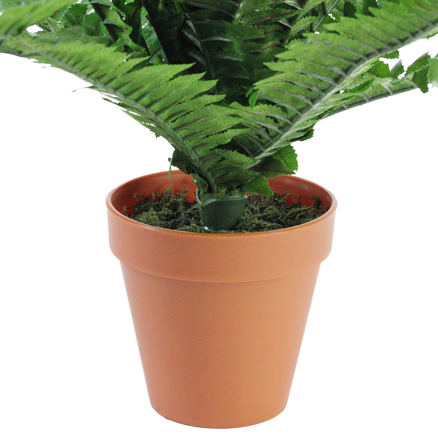 17.5" Potted Artificial Tall Green Boston Fern Plant